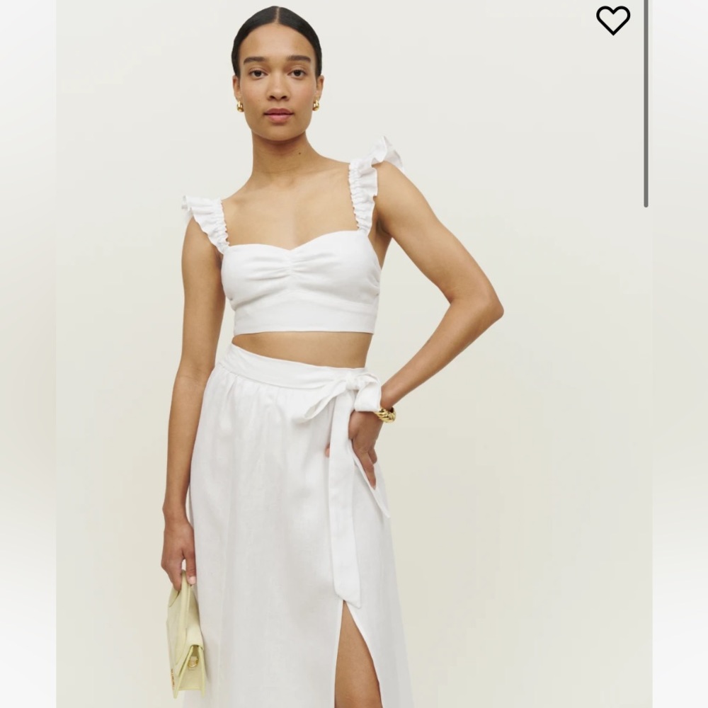 White Pam Linen Two Piece Set